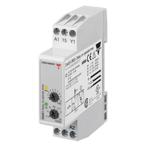 Temporizzatore elettronico - DAA51CM24 - CARLO GAVAZZI - con attrazione ritardata / su guida DIN / per scatola