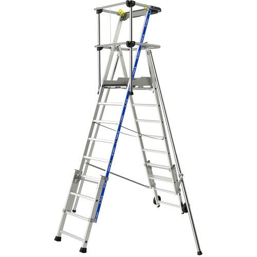 Scala da appoggio in alluminio - SHERPASCOPIC - TUBESCA - a piattaforma / mobile / telescopica