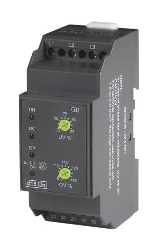 Relè di sorveglianza di tensione -  SM 501 - General Industrial Controls (P) Ltd. - su guida DIN / temporizzatore