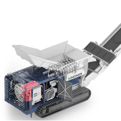 Trituratore mobile - Urraco 75 - Lindner Recyclingtech GmbH - primario / a due alberi / per rifiuti elettronici