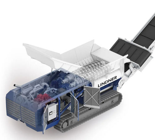 Trituratore mobile - Urraco 95 DK - Lindner Recyclingtech GmbH - primario / a due alberi / per rifiuti