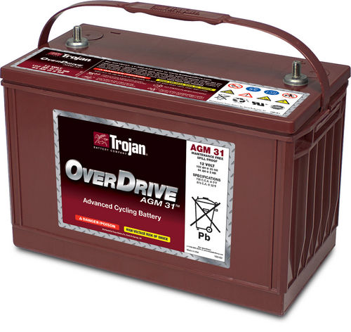 Batteria AGM - OverDrive™ AGM 31 - Trojan Battery Company - a blocco / 12 V / deep cycle