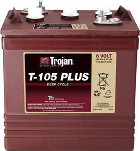 Batteria VRLA - T-105 Plus - Trojan Battery Company - a blocco / 6 V / deep cycle
