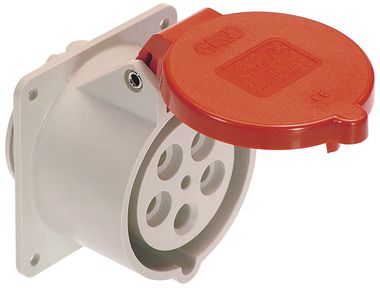 Presa elettrica da montare su pannelli - 16 - 32 A, 250 - 400 V - as - Schwabe GmbH - da incasso / resistente agli urti / CEE