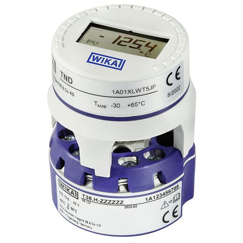 Trasmettitore di temperatura su guida DIN - T38 - WIKA Alexander Wiegand SE & Co. KG - con termocoppia / 2 cavi / universale