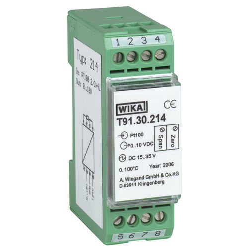 Trasmettitore di temperatura su guida DIN - T91.30 - WIKA Alexander Wiegand SE & Co. KG - Pt100 / Pt1000 / con termocoppia