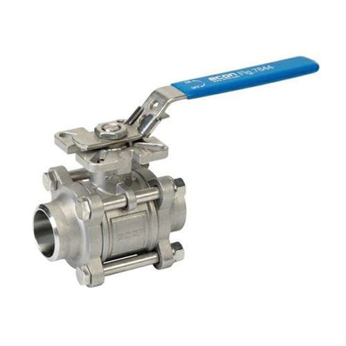 Valvola a sfera - E7621 - Dansk Ventil Center A/S - a leva / 3 pezzi / in acciaio inossidabile