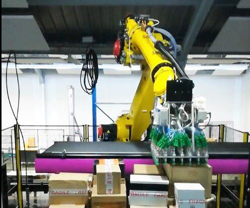 Depallettizzatore robotizzato - Fives Cinetic SAS - in bottiglia / ad uso industriale / per sacchi