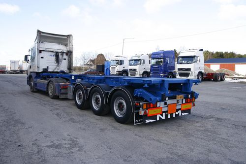 Rimorchio per contenitore - B-double - NTM - NÄRPES TRÄ & METALL - per merce / a 3 assi / semovente