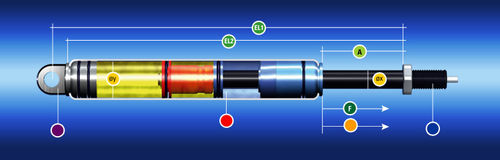 Molla a gas per uso industriale - P-Modell - BANSBACH easylift - bloccabile