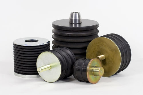 Supporto antivibrazione arrotondato - Flexibil SRL rubber-metal solutions - in elastomero / per macchina pesante