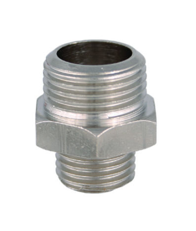 Nipplo in ottone - N1 series - SAF S.R.L. - filettato / nichelato / esagonale