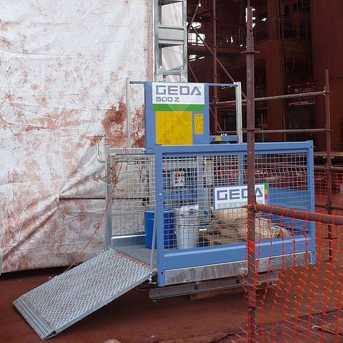 Montacarichi a cremagliera - 500 Z - GEDA GmbH - per prodotti edili / a colonna