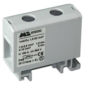 Morsetto componibile su guida DIN - 606050 series - Morsettitalia - con connessione a vite / in materia plastica / passante