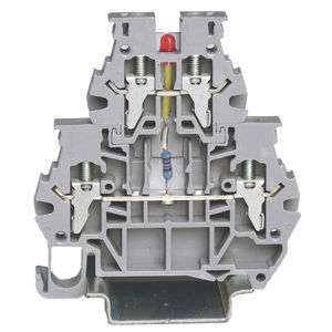 Morsetto componibile su guida DIN - 5374201 - Morsettitalia - con connessione a vite / grigio / con LED