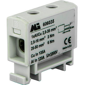 Morsetto componibile su guida DIN - 606035 series - Morsettitalia - con connessione a vite / passante / di potenza