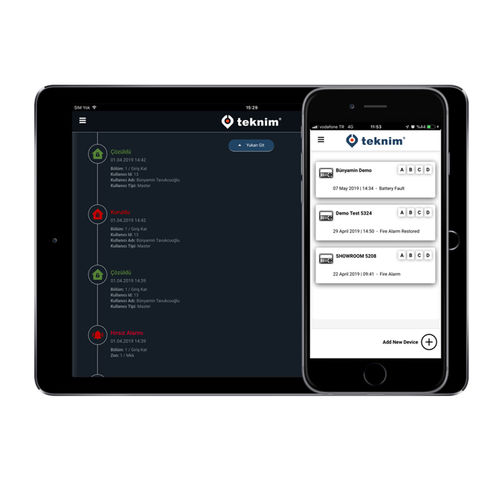 Applicazione mobile di controllo - TEKNIM ELEKTRONIK AŞ. - di allarme / Androïd / iOS