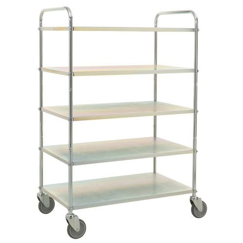 Carrello per preparazione di ordini - AKM 4124-EB - Arcawa GmbH - in metallo / 5 livelli / a piattaforma