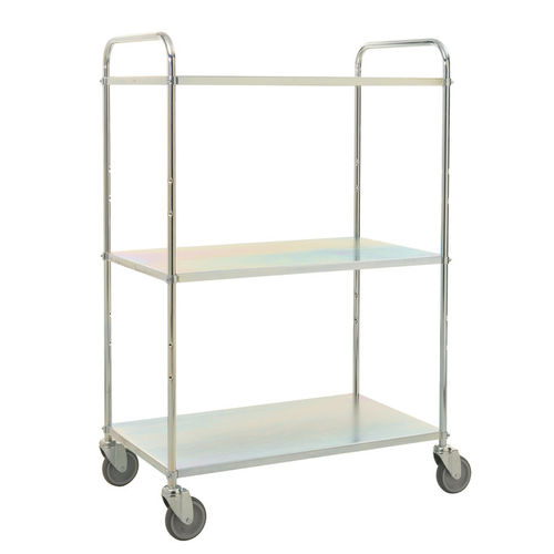 Carrello per preparazione di ordini - AKM 4123-EB - Arcawa GmbH - in metallo / 3 livelli / con ripiano