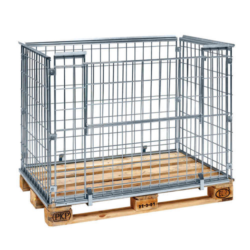 Paretale per pallet pieghevole - PA120808-1K12 - Arcawa GmbH - in rete metallica / salvaspazio