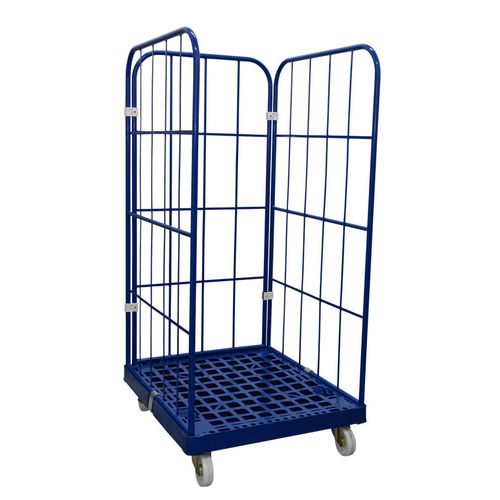 Roll-container a ripiani - MRP070815-3S-GBL - Arcawa GmbH - in maglia metallica / 3 pannelli / con base plastica