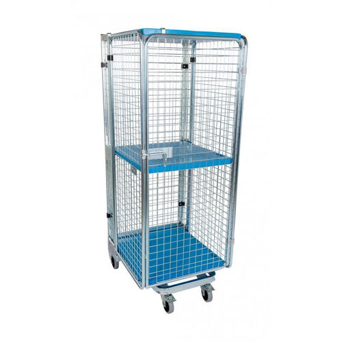Roll-container multiuso - SRCNE-0708-N3-G - Arcawa GmbH - a ripiani / in maglia metallica / 4 pannelli