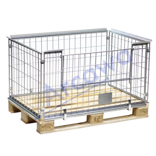 Paretale per pallet in rete metallica - PA120806-1K12 - Arcawa GmbH - pieghevole / salvaspazio