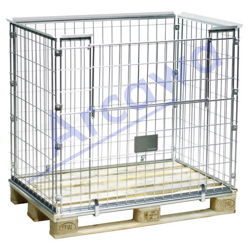 Paretale per pallet in metallo - PA120810-1K12 - Arcawa GmbH - pieghevole / salvaspazio / in rete metallica