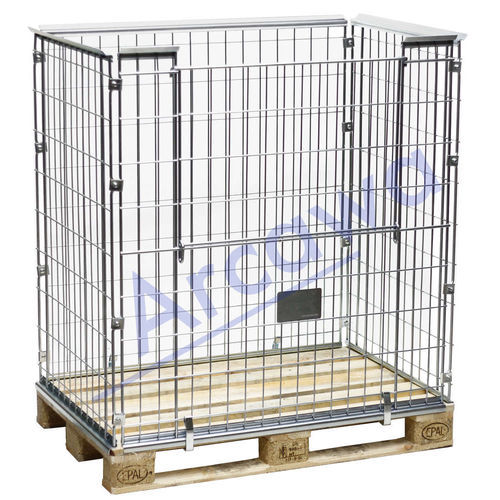 Paretale per pallet in metallo -  PA120812-1K12 - Arcawa GmbH - pieghevole / salvaspazio / in rete metallica