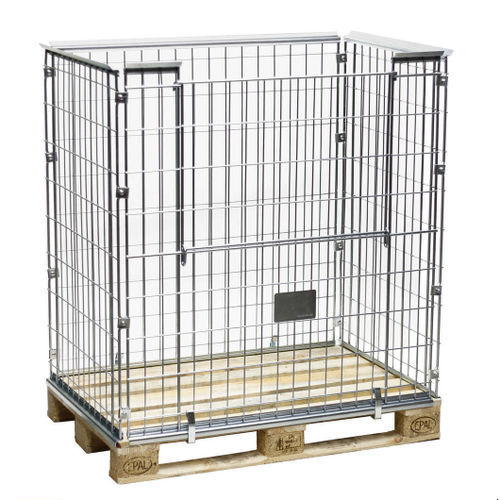Paretale per pallet in metallo - PA120812-1K12 - Arcawa GmbH - pieghevole / salvaspazio / in rete metallica