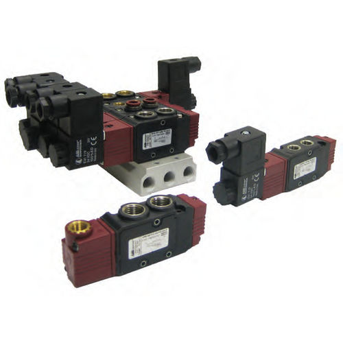 Distributore pneumatico a cassetto - 125 EVR series - Aircomp by Stampotecnica - azionato tramite solenoide / a 5/2 vie / a 5/3 vie
