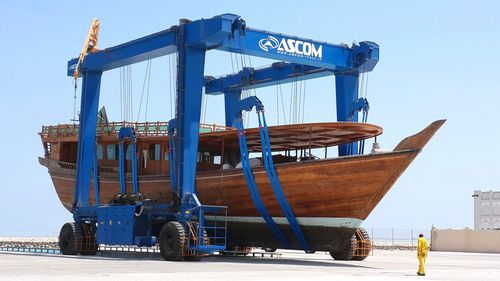 Gru a cavalletto semovente - BHT 250 - Ascom SpA - per applicazioni marine / idraulica
