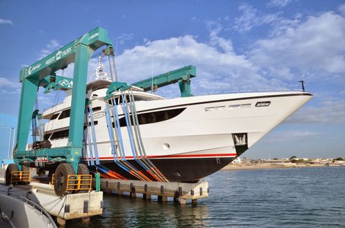 Gru a cavalletto semovente - BHT 400 - Ascom SpA - per applicazioni marine / idraulica