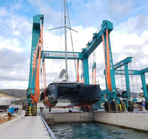 Gru a cavalletto semovente - BHT 570 - Ascom SpA - per applicazioni marine / idraulica