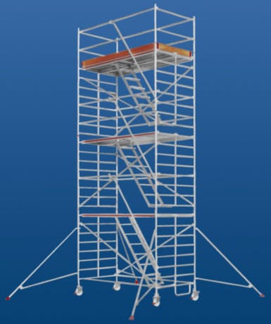Ponteggio a torre amovibile - 6573 series - European Special Ladders, S.A. (ESLA) - per facciata / modulare / con scala