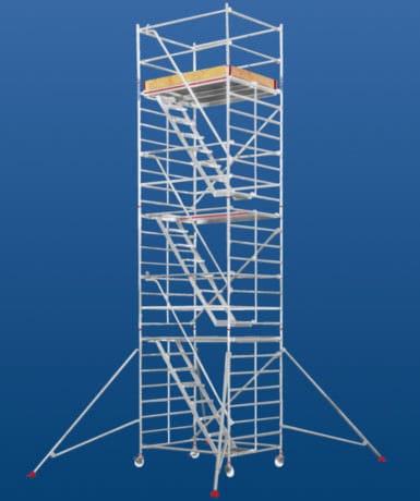 Ponteggio a torre amovibile - 6576 series - European Special Ladders, S.A. (ESLA) - per facciata / modulare / con scala