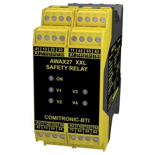 Relè di sicurezza di arresto di emergenza - AWAX 27XXL - COMITRONIC - BTI - 3NA / 1NC / SIL
