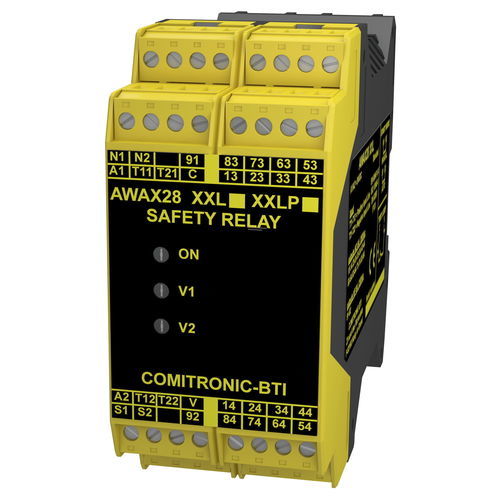 Relè di sicurezza di arresto di emergenza - AWAX 28XXL - COMITRONIC - BTI - 3NA / 1NC / SIL