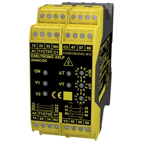 Relè di sicurezza 2NC - EXELTRONIC XXLP - COMITRONIC - BTI - su guida DIN / 24 V AC / regolabile