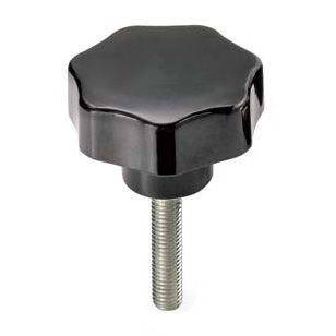 Manopola filettata - V7M series - GeTech - a stella / in acciaio / con perno