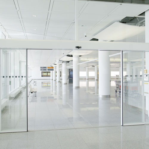 Porta scorrevole - SST FLEX - dormakaba - pedonale / vetrata / per interno