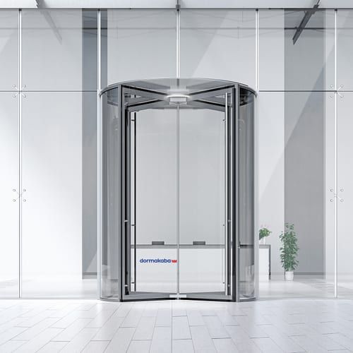 Porta girevole - KTV ATRIUM FLEX  - dormakaba - pedonale / in acciaio inossidabile / vetrata