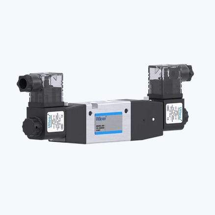 Distributore pneumatico a cassetto - DCS series - UFLOW AUTOMATION - ad azionamento pneumatico / a 5/3 vie / compatto