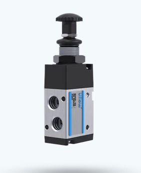 Distributore pneumatico a cassetto - DCS-P series - UFLOW AUTOMATION - con interruttore a pulsante / a 3/2 vie / compatto
