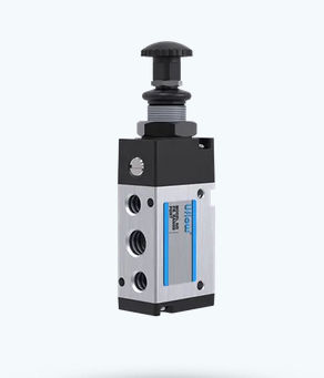 Distributore pneumatico a cassetto - DCS-P series - UFLOW AUTOMATION - con interruttore a pulsante / a 5/2 vie / compatto