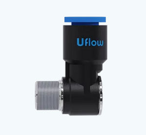 Raccordo pneumatico - VO-42 series - UFLOW AUTOMATION - filettato / gomito a 90° / in plastica