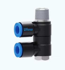 Raccordo pneumatico - VO - UFLOW AUTOMATION - filettato / a gomito / in plastica