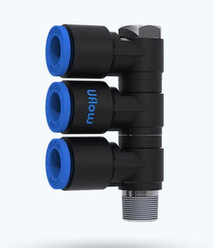 Raccordo pneumatico - VO-46 series - UFLOW AUTOMATION - filettato / in plastica / maschio