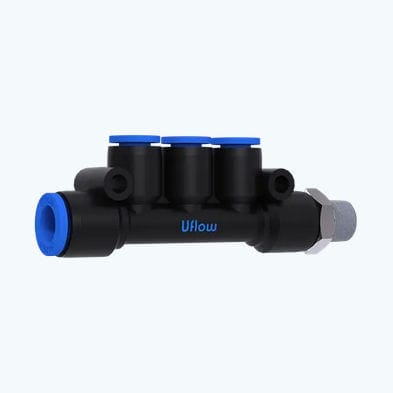 Raccordo pneumatico - VO-48 - UFLOW AUTOMATION - filettato / a gomito / in plastica