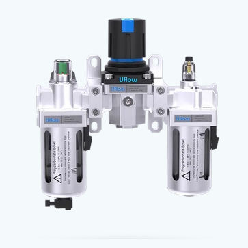 Filtro regolatore lubrificatore ad aria - PD-F series - UFLOW AUTOMATION - a pressione / in alluminio / in ottone